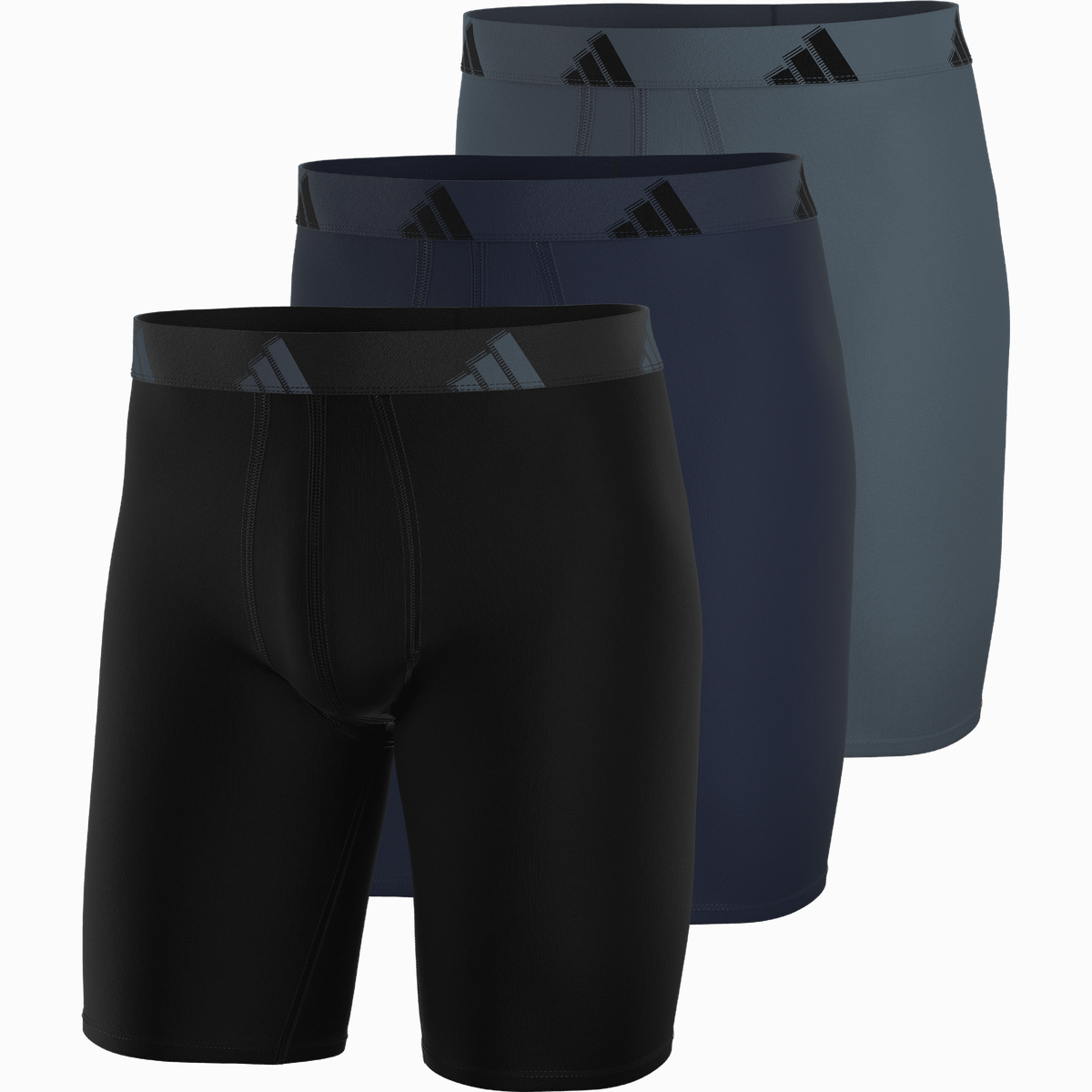 adidas Men's All Day Microfiber 3-Pack Long Boxer Brief-1