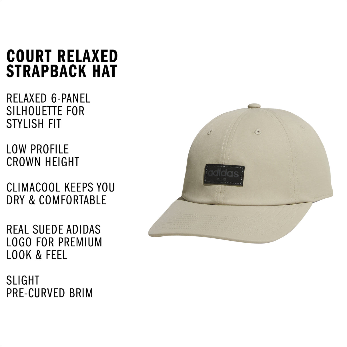adidas Men's Court Relaxed Strapback Hat-3