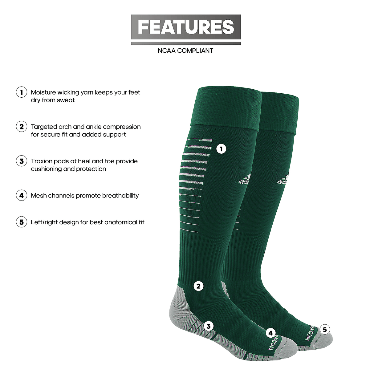 adidas Team Speed II Soccer OTC Sock-2