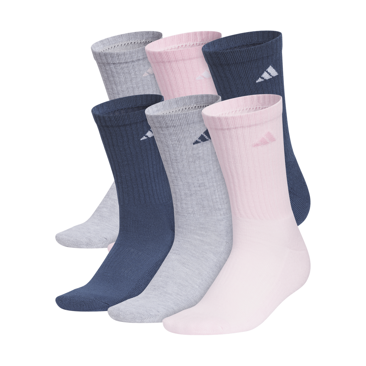 adidas Women's Athletic Cushioned 6-Pack Crew Sock-1