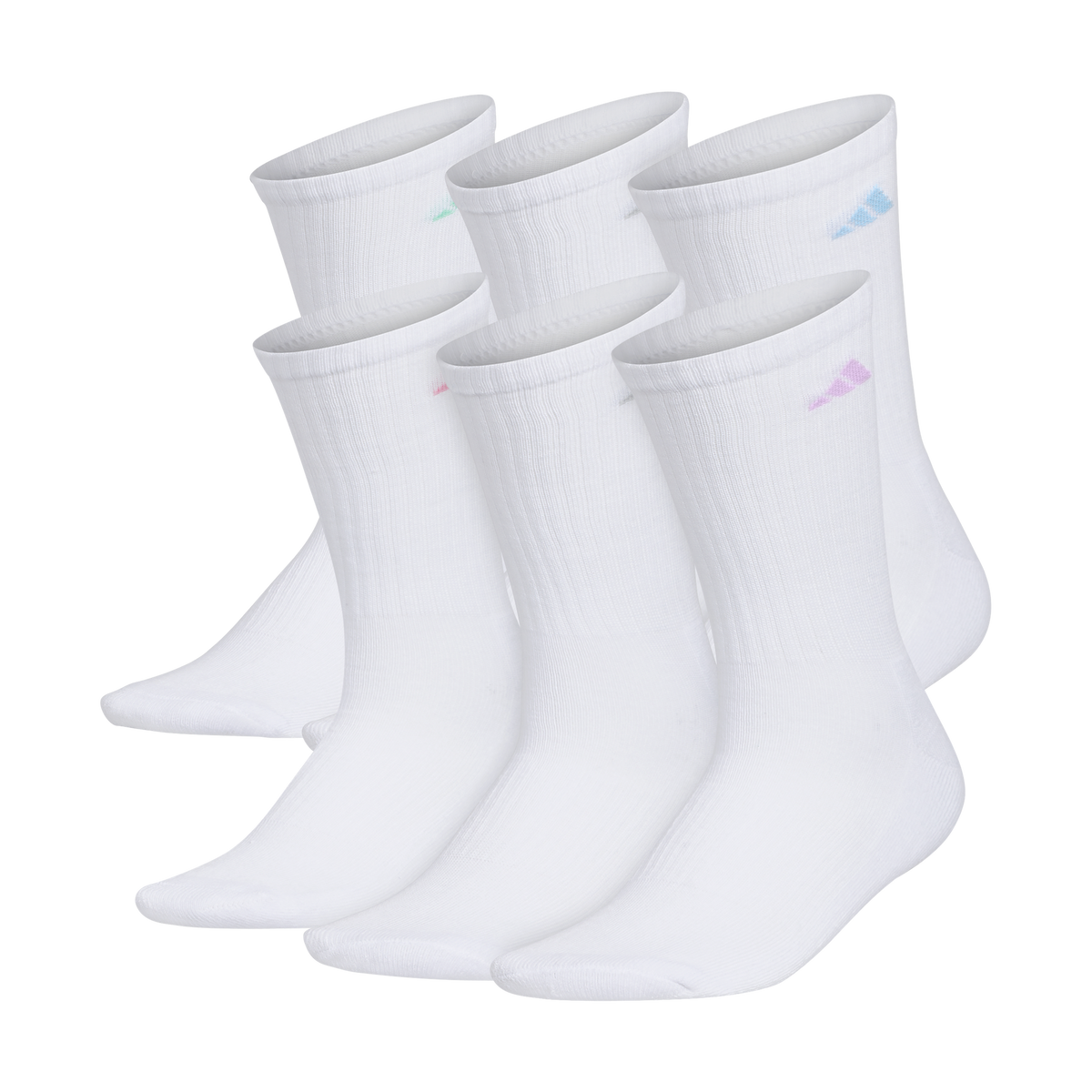 adidas Women's Athletic Cushioned 6-Pack Crew Sock-1