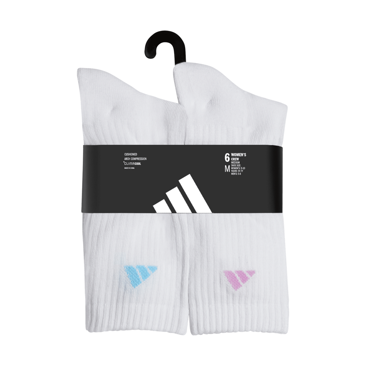adidas Women's Athletic Cushioned 6-Pack Crew Sock-6