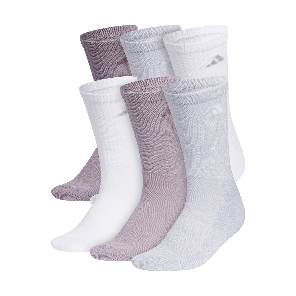 adidas Women's Athletic Cushioned 6-Pack Crew Sock-1