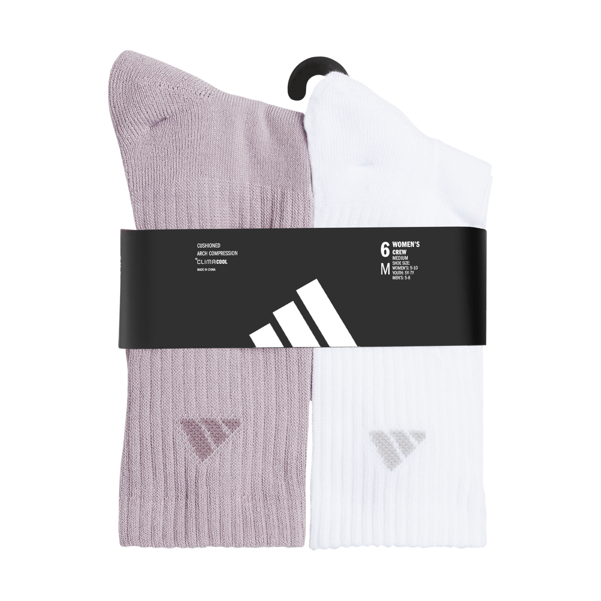 adidas Women's Athletic Cushioned 6-Pack Crew Sock-6
