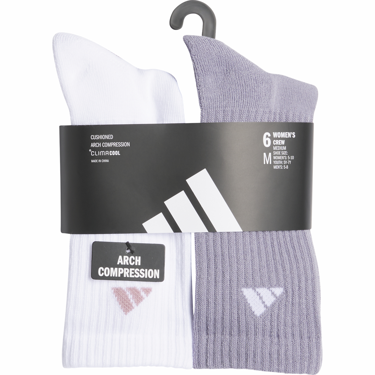 adidas Women's Athletic Cushioned 6-Pack Crew Sock-5