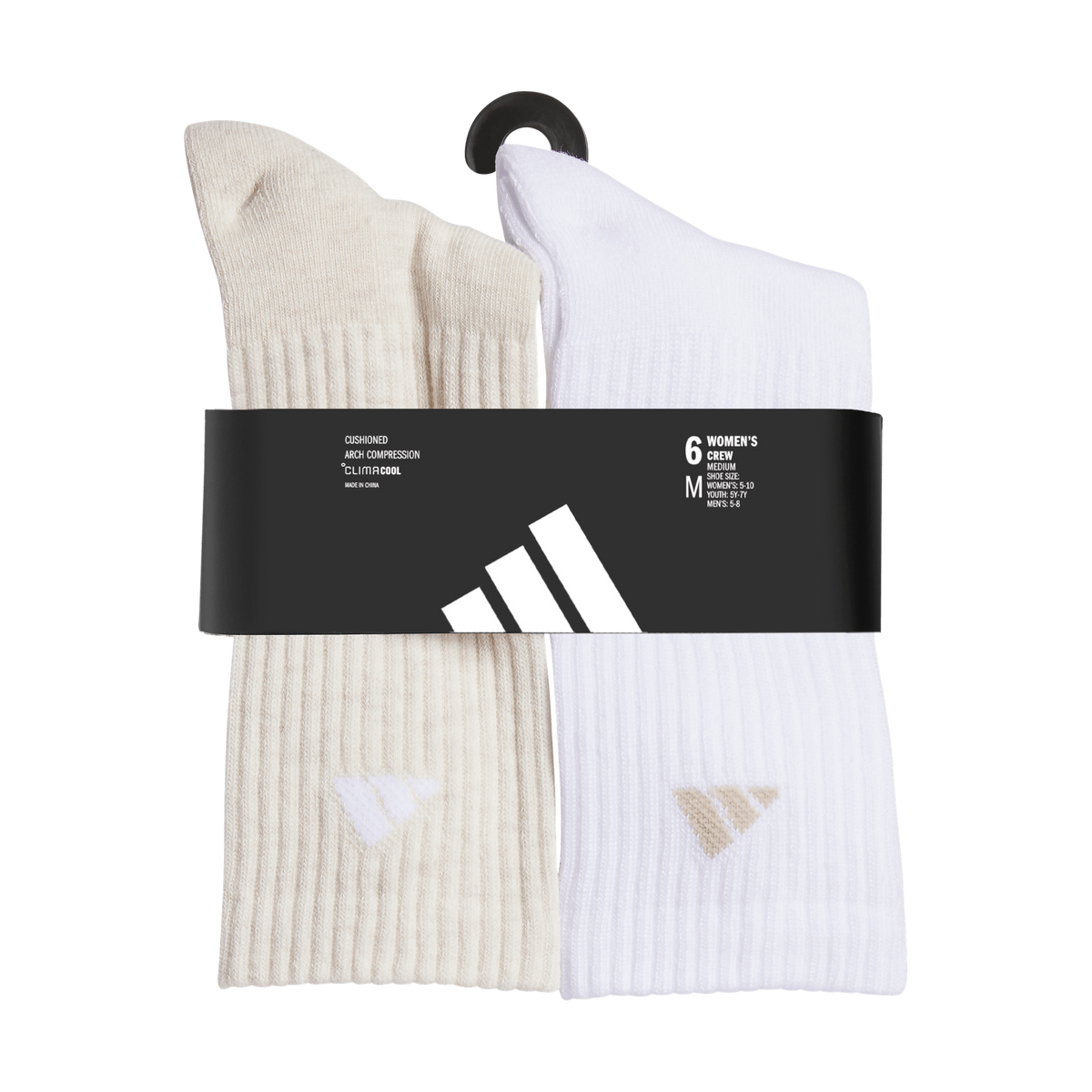 adidas Women's Athletic Cushioned 6-Pack Crew Sock-6