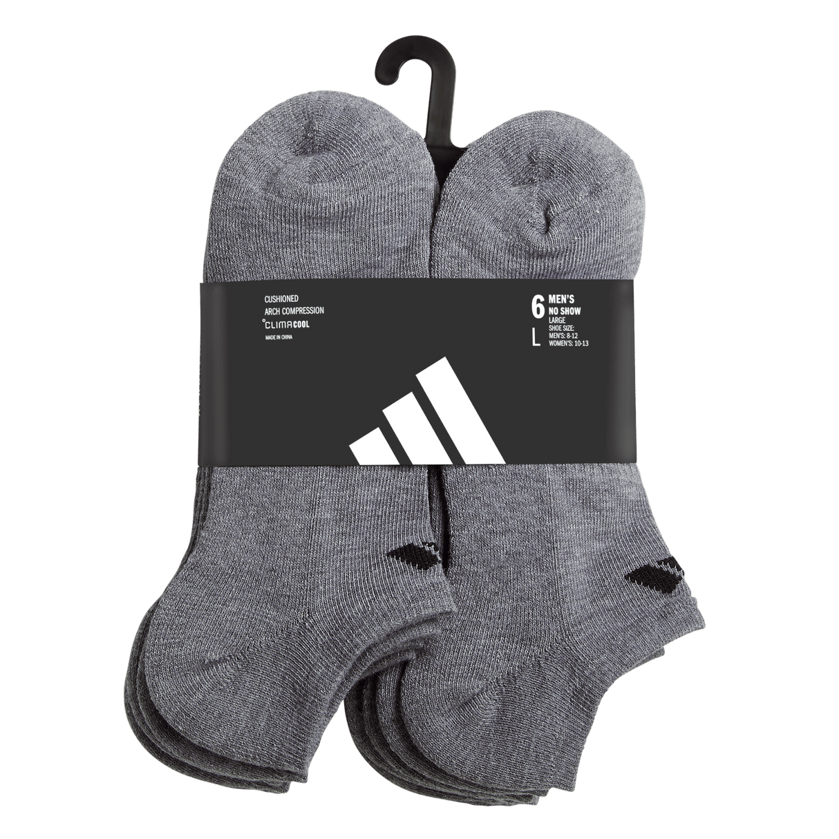 adidas Men's Athletic Cushioned 6-Pack No Show Sock-9