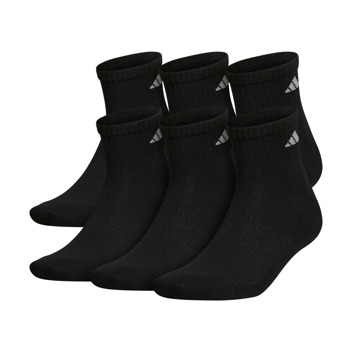 adidas Men's Athletic Cushioned 6-Pack Quarter Sock-1