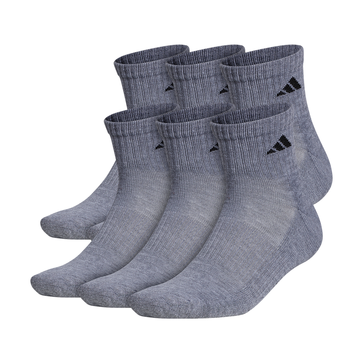 adidas Men's Athletic Cushioned 6-Pack Quarter Sock-1