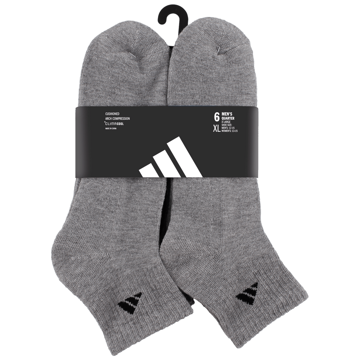 adidas Men's Athletic Cushioned 6-Pack Quarter Sock-7