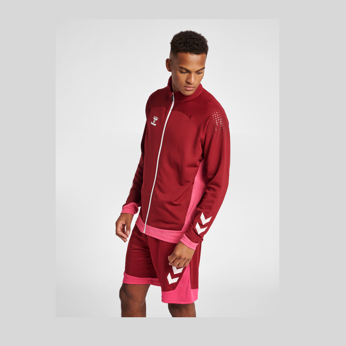 hummel Men's Lead Poly Zip Jacket-5