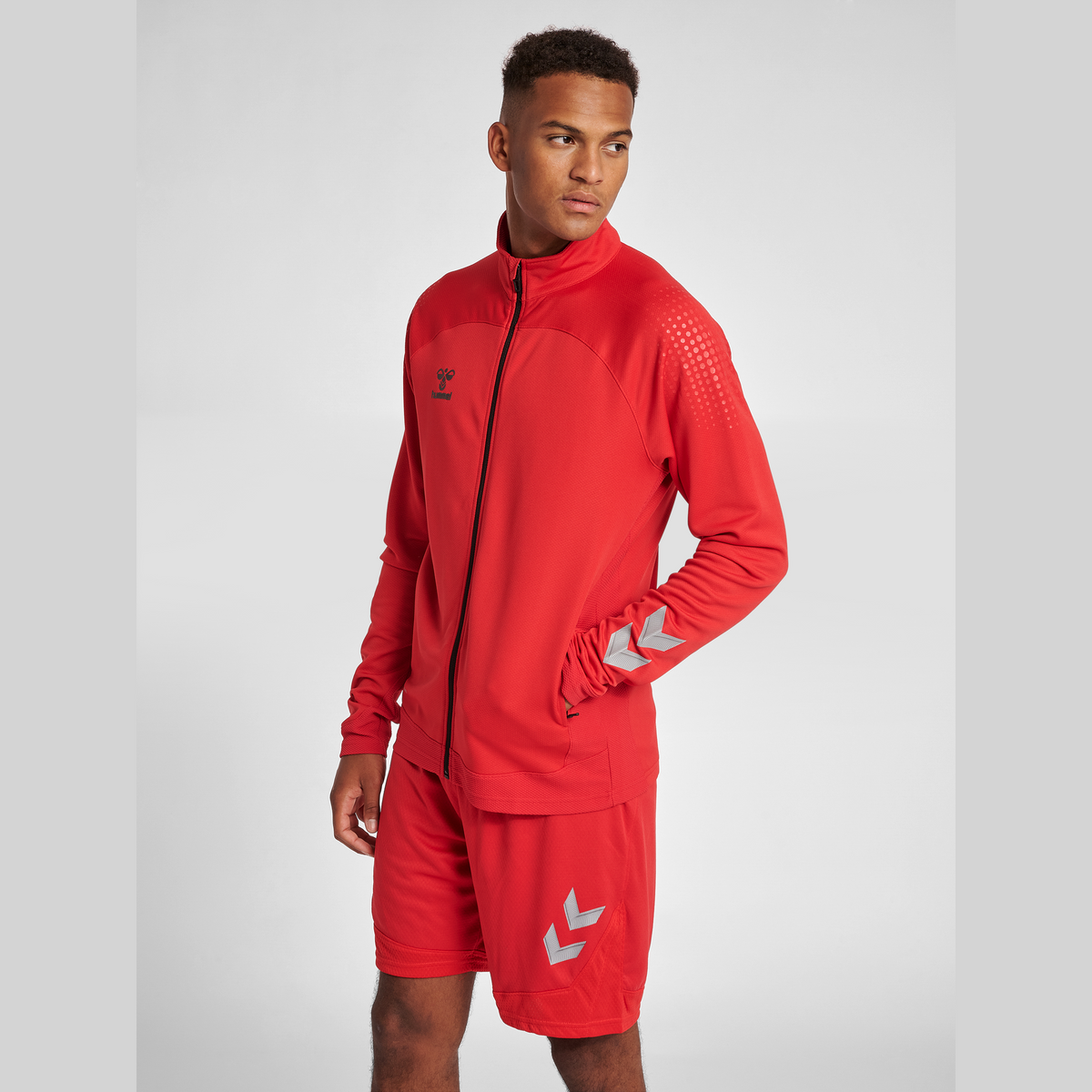 hummel Men's Lead Poly Zip Jacket-5