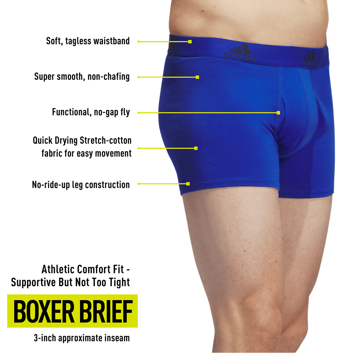 adidas Men's Stretch Cotton 3-Pack Trunk-2