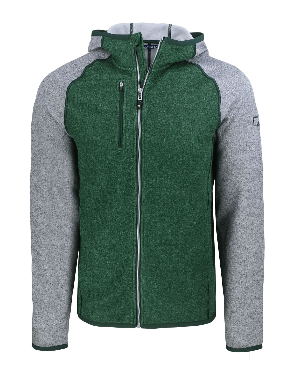 Cutter & Buck Men's Mainsail Sweater-Knit Full Zip Hooded Jacket-1