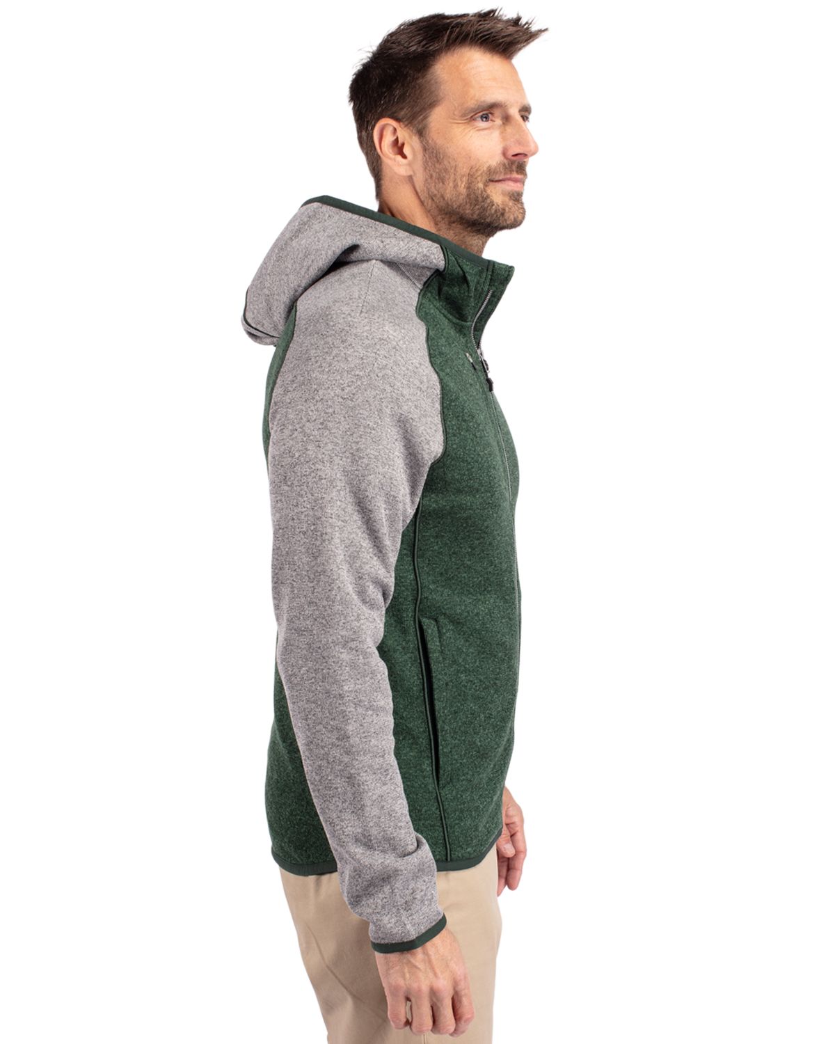 Cutter & Buck Men's Mainsail Sweater-Knit Full Zip Hooded Jacket-6