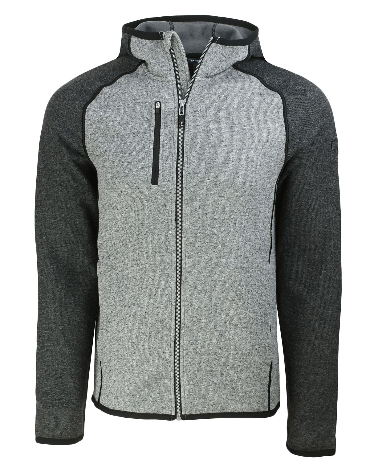Cutter & Buck Men's Mainsail Sweater-Knit Full Zip Hooded Jacket-1