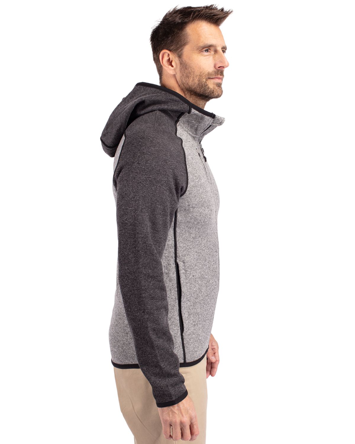 Cutter & Buck Men's Mainsail Sweater-Knit Full Zip Hooded Jacket-6