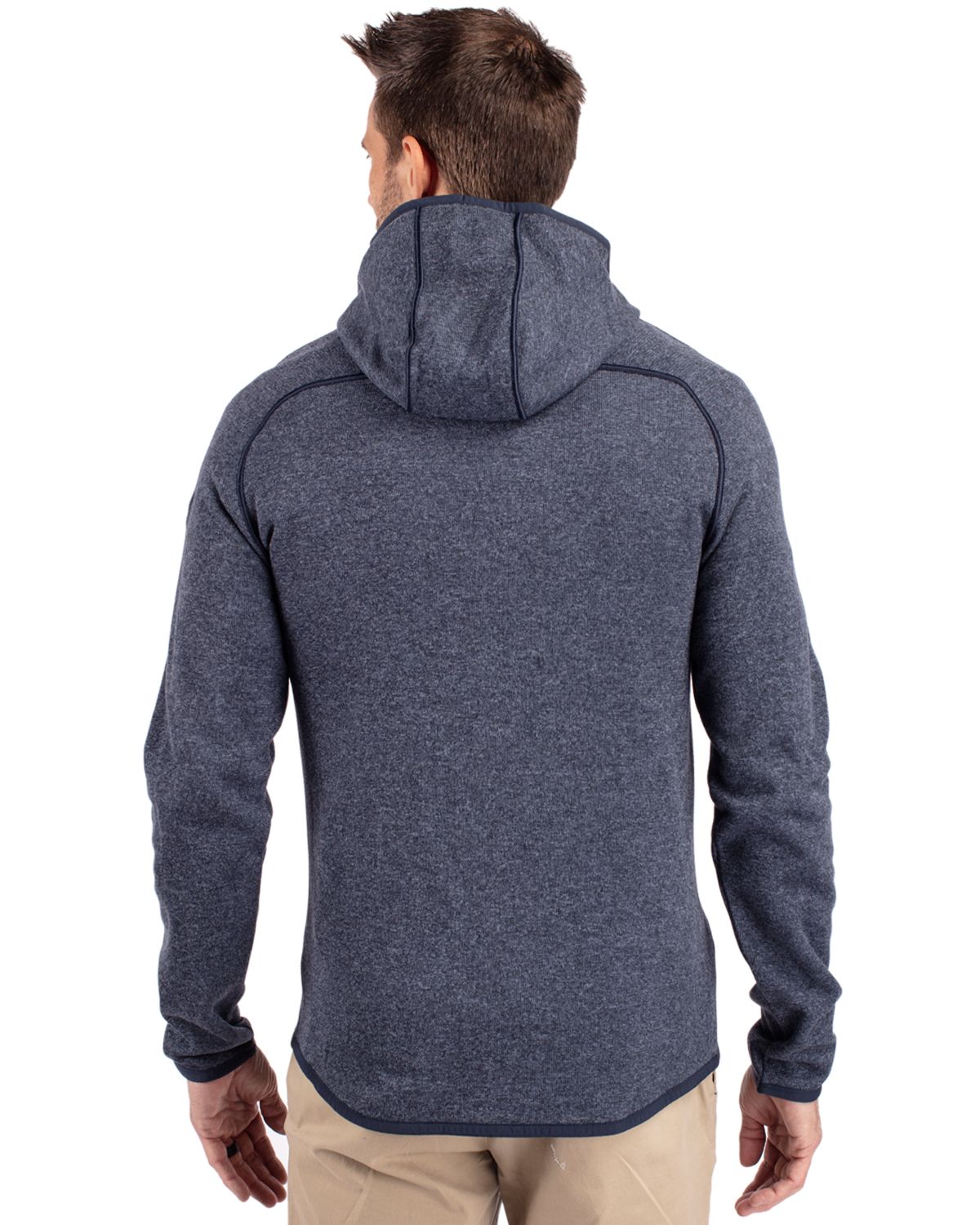Cutter & Buck Men's Mainsail Sweater-Knit Full Zip Hooded Jacket-5