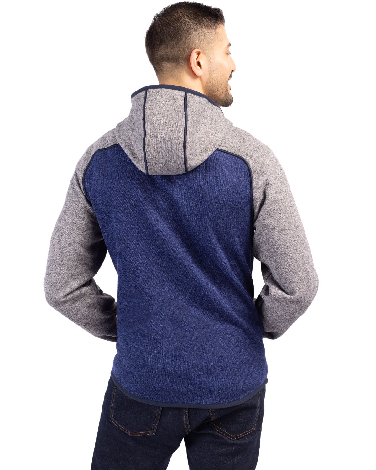 Cutter & Buck Men's Mainsail Sweater-Knit Full Zip Hooded Jacket-1