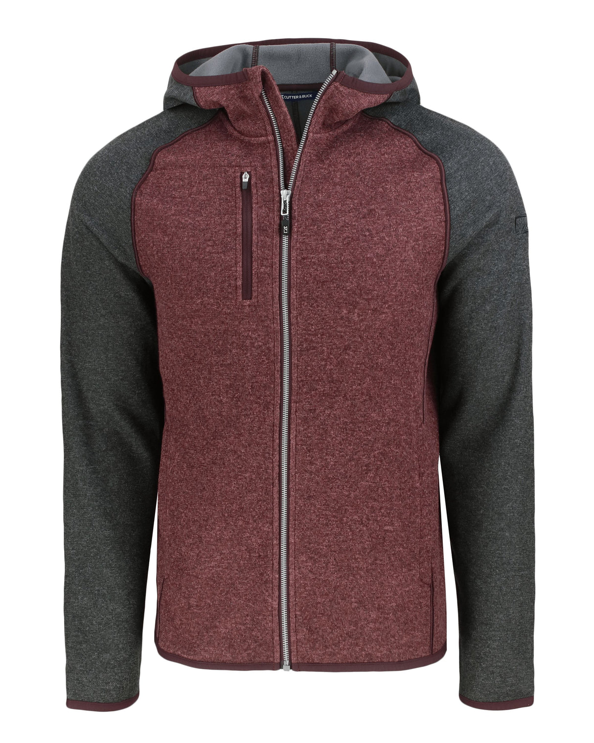 Cutter & Buck Men's Mainsail Sweater-Knit Full Zip Hooded Jacket-1