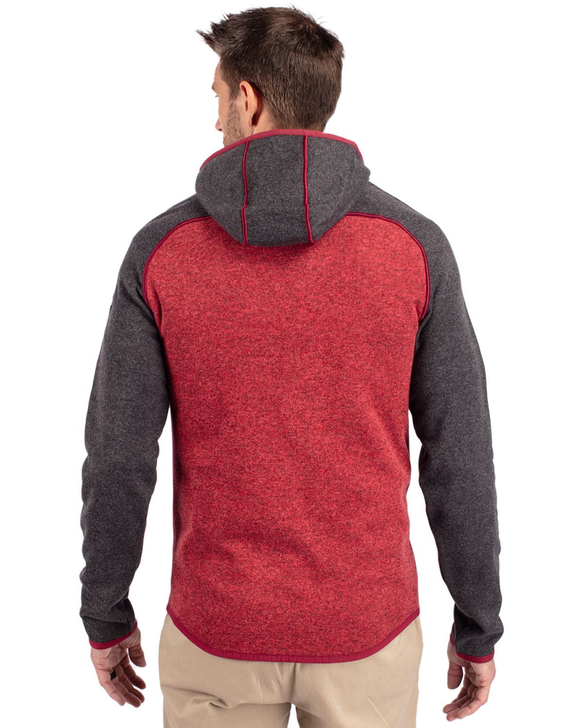 Cutter & Buck Men's Mainsail Sweater-Knit Full Zip Hooded Jacket-2