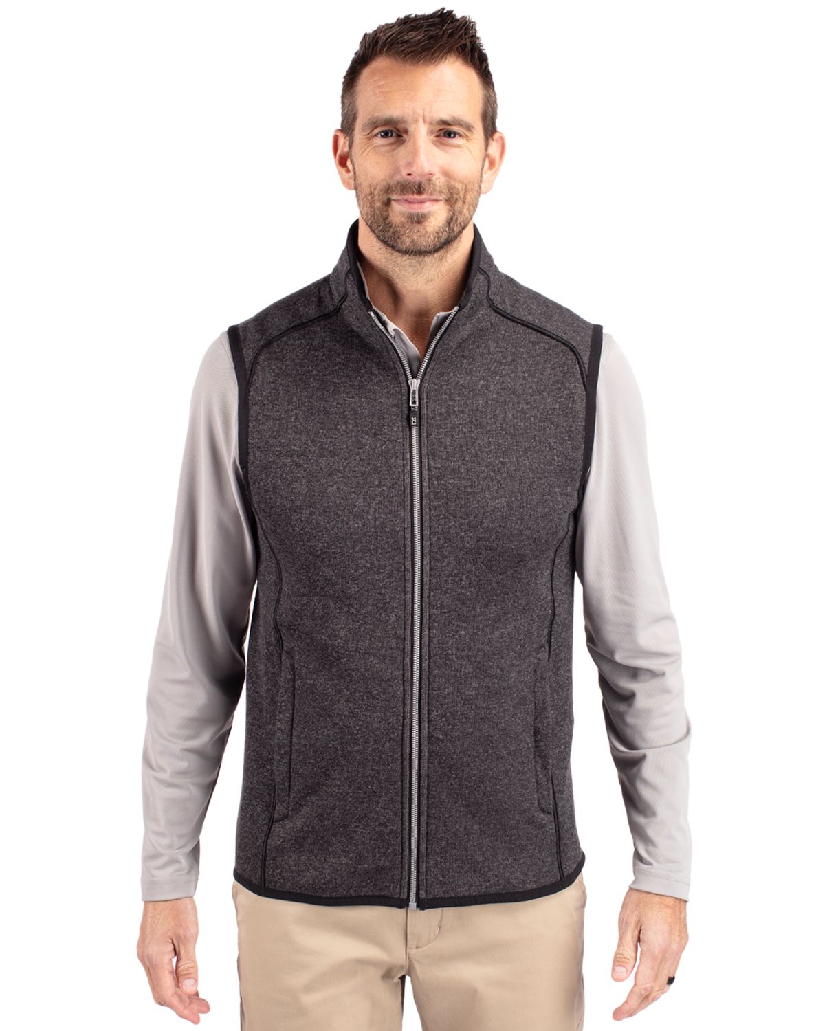 Cutter & Buck Men's Mainsail Sweater-Knit Full Zip Vest-4