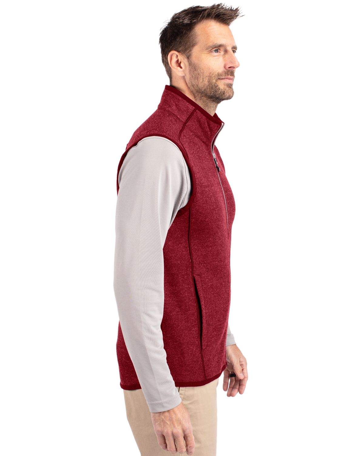 Cutter & Buck Men's Mainsail Sweater-Knit Full Zip Vest-6