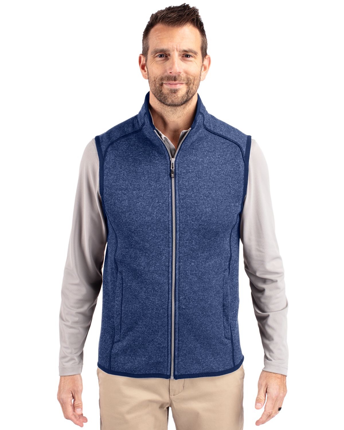 Cutter & Buck Men's Mainsail Sweater-Knit Full Zip Vest-3