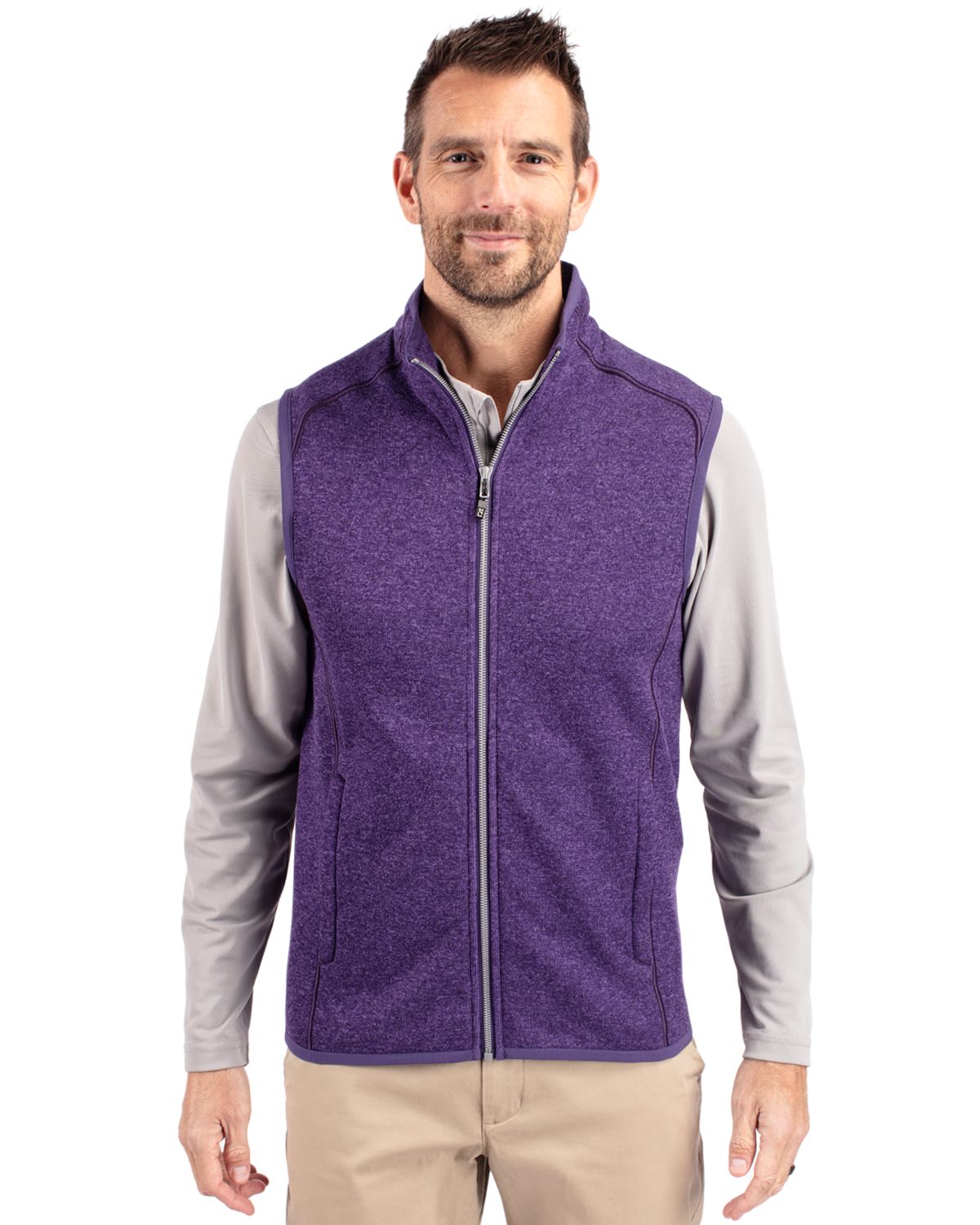 Cutter & Buck Men's Mainsail Sweater-Knit Full Zip Vest-4