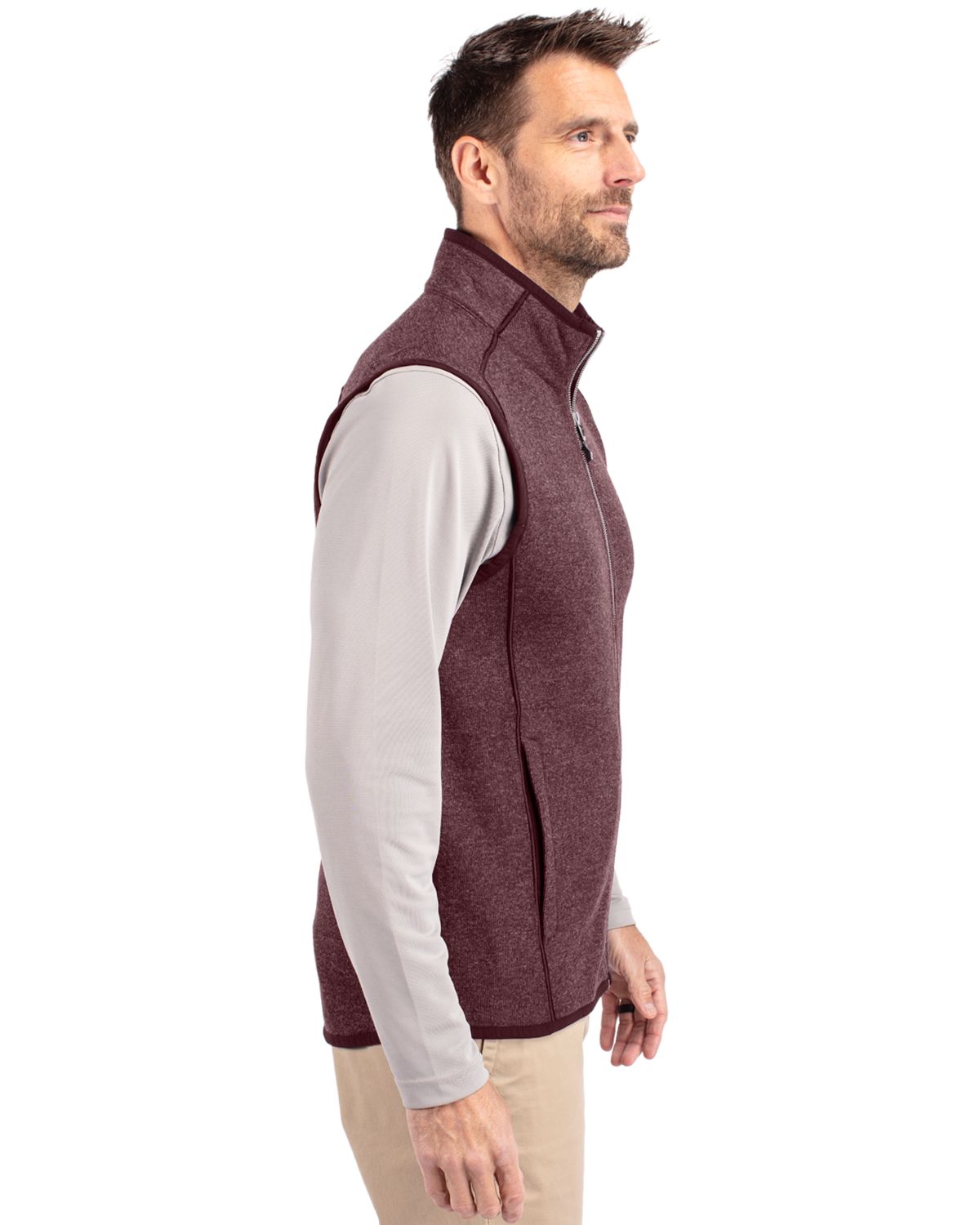 Cutter & Buck Men's Mainsail Sweater-Knit Full Zip Vest-7