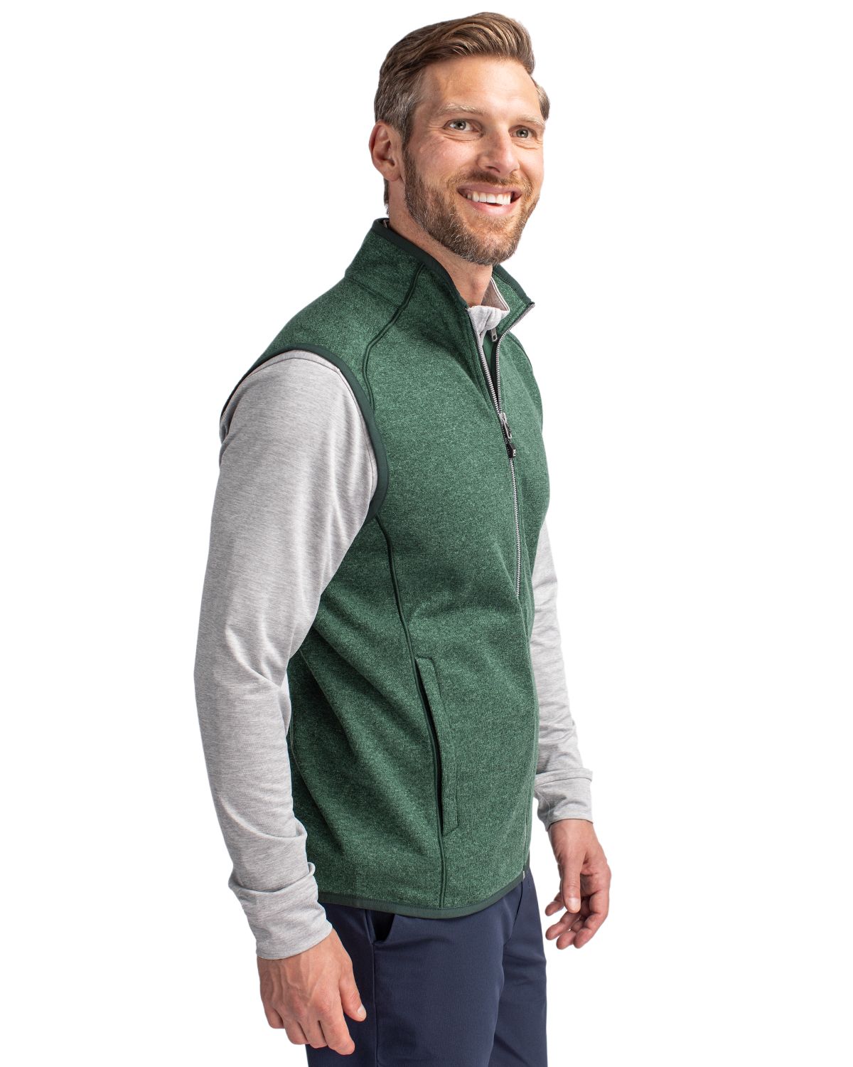 Cutter & Buck Men's Mainsail Sweater-Knit Full Zip Vest-5