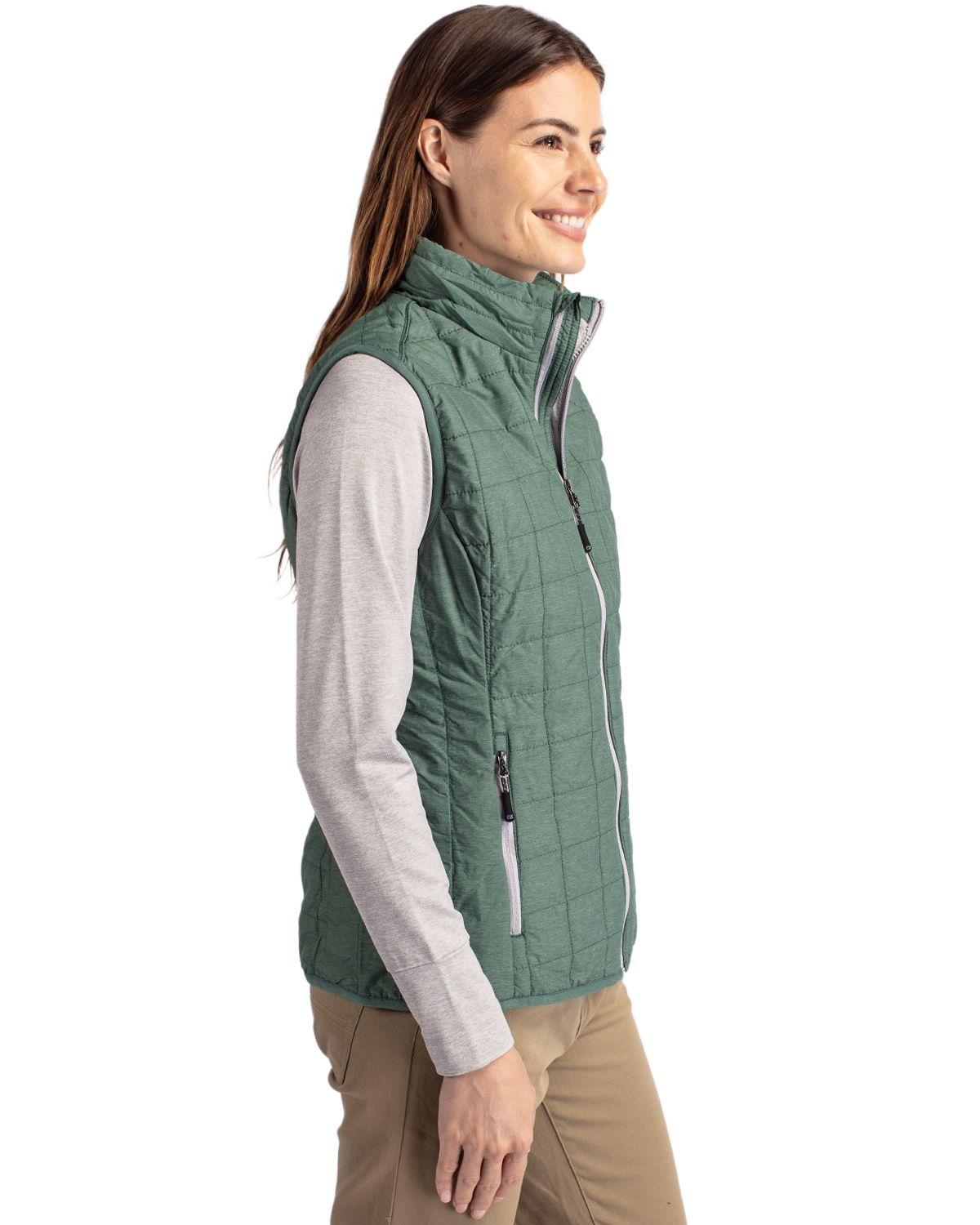 Cutter & Buck Women's Rainier Recycled Insulated Puffer Full Zip Vest-4