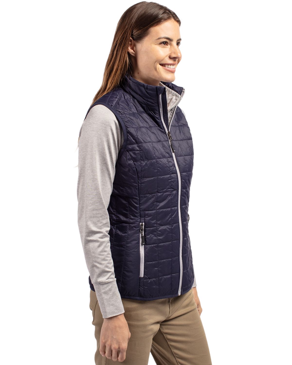 Cutter & Buck Women's Rainier Recycled Insulated Puffer Full Zip Vest-3