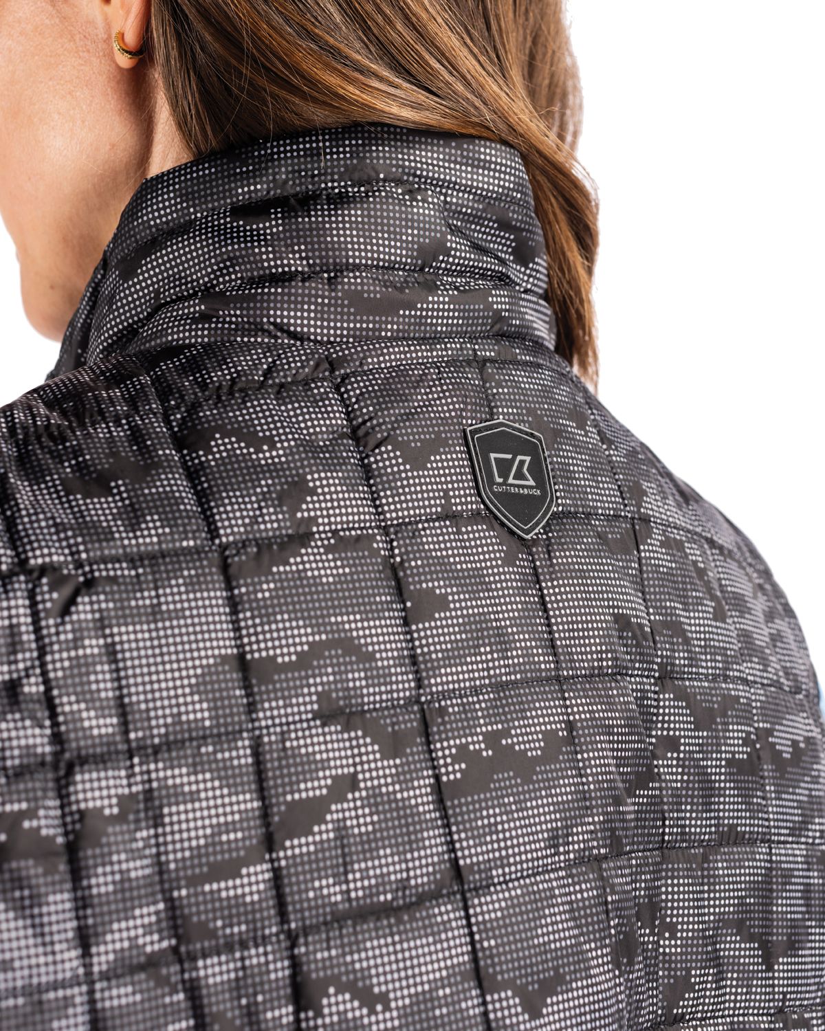 Cutter & Buck Women's Rainier Recycled Insulated Printed Puffer Full Zip Vest-9