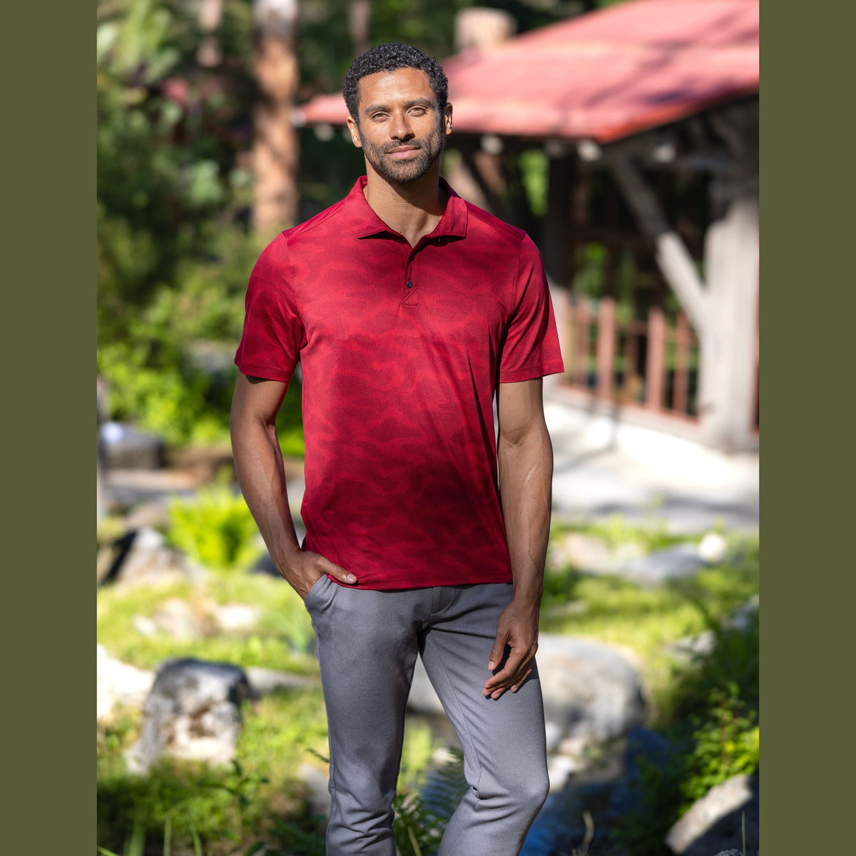Cutter & Buck Men's Coastline Recycled Double Peached Camo Print Polo-7