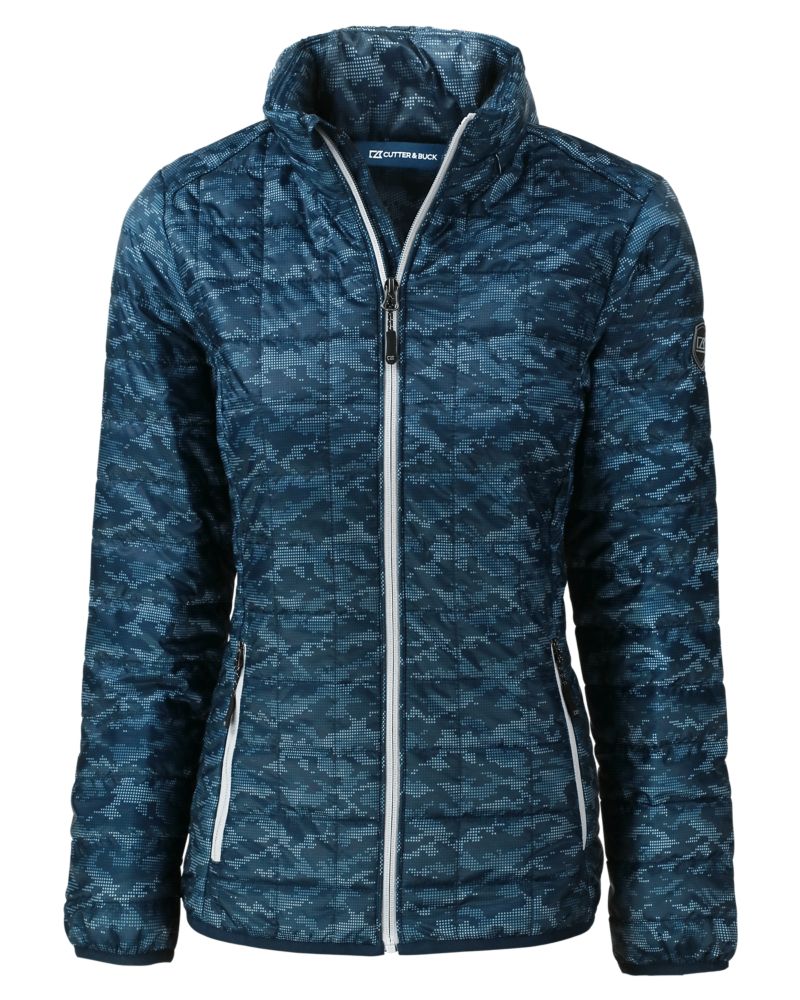 Cutter & Buck Women's Rainier Recycled Insulated Printed Puffer Full Zip Jacket-6