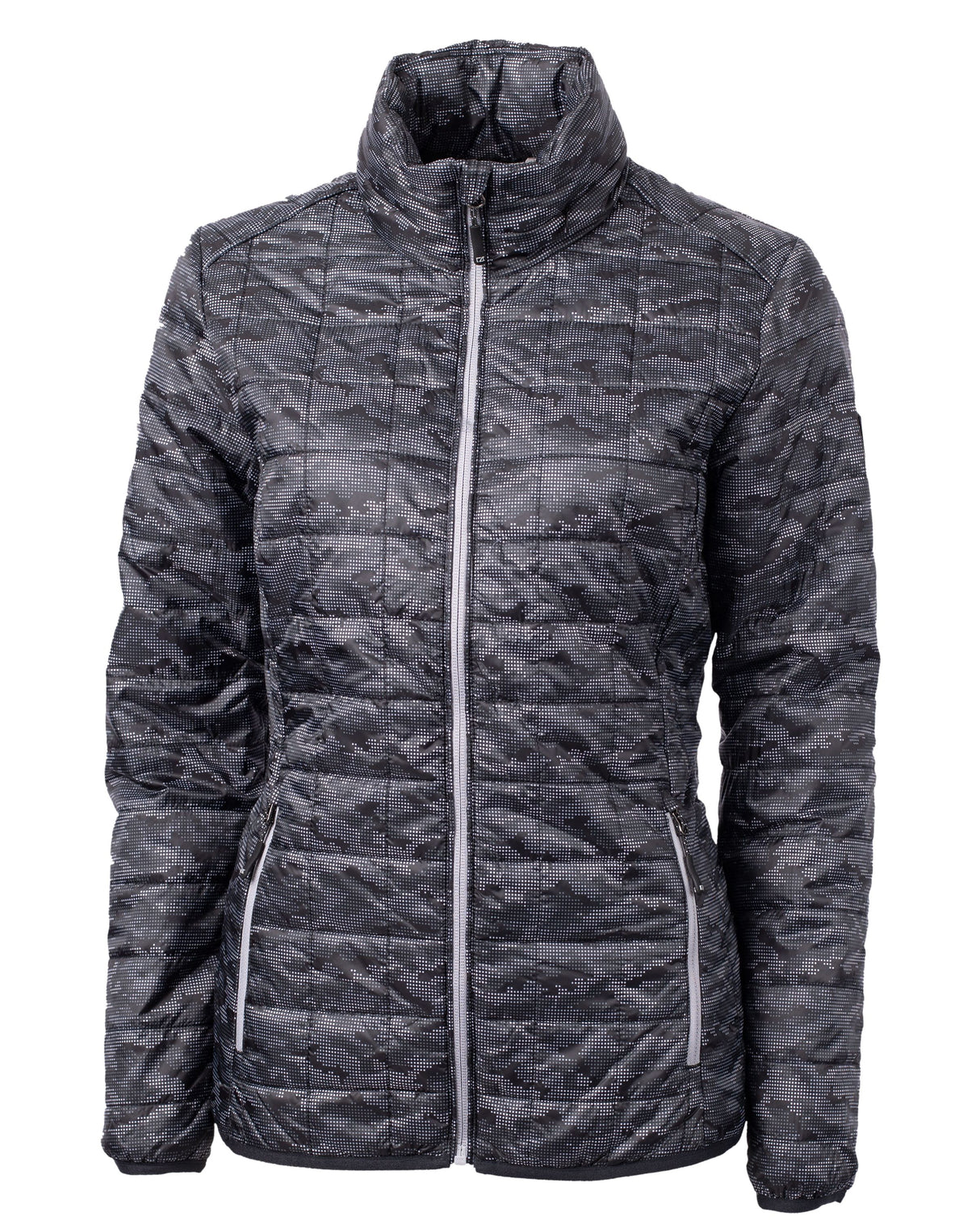 Cutter & Buck Women's Rainier Recycled Insulated Printed Puffer Full Zip Jacket-2