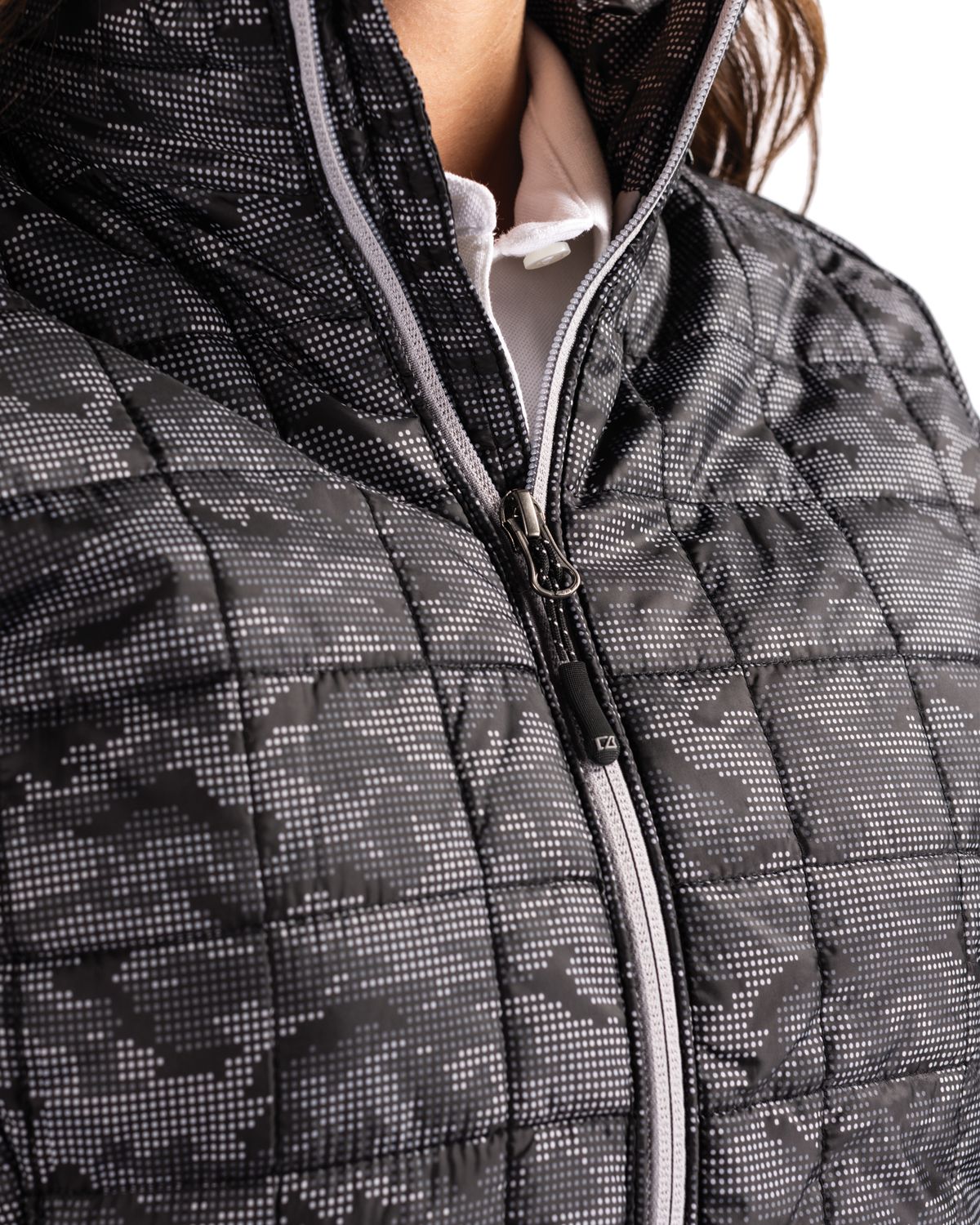Cutter & Buck Women's Rainier Recycled Insulated Printed Puffer Full Zip Jacket-9