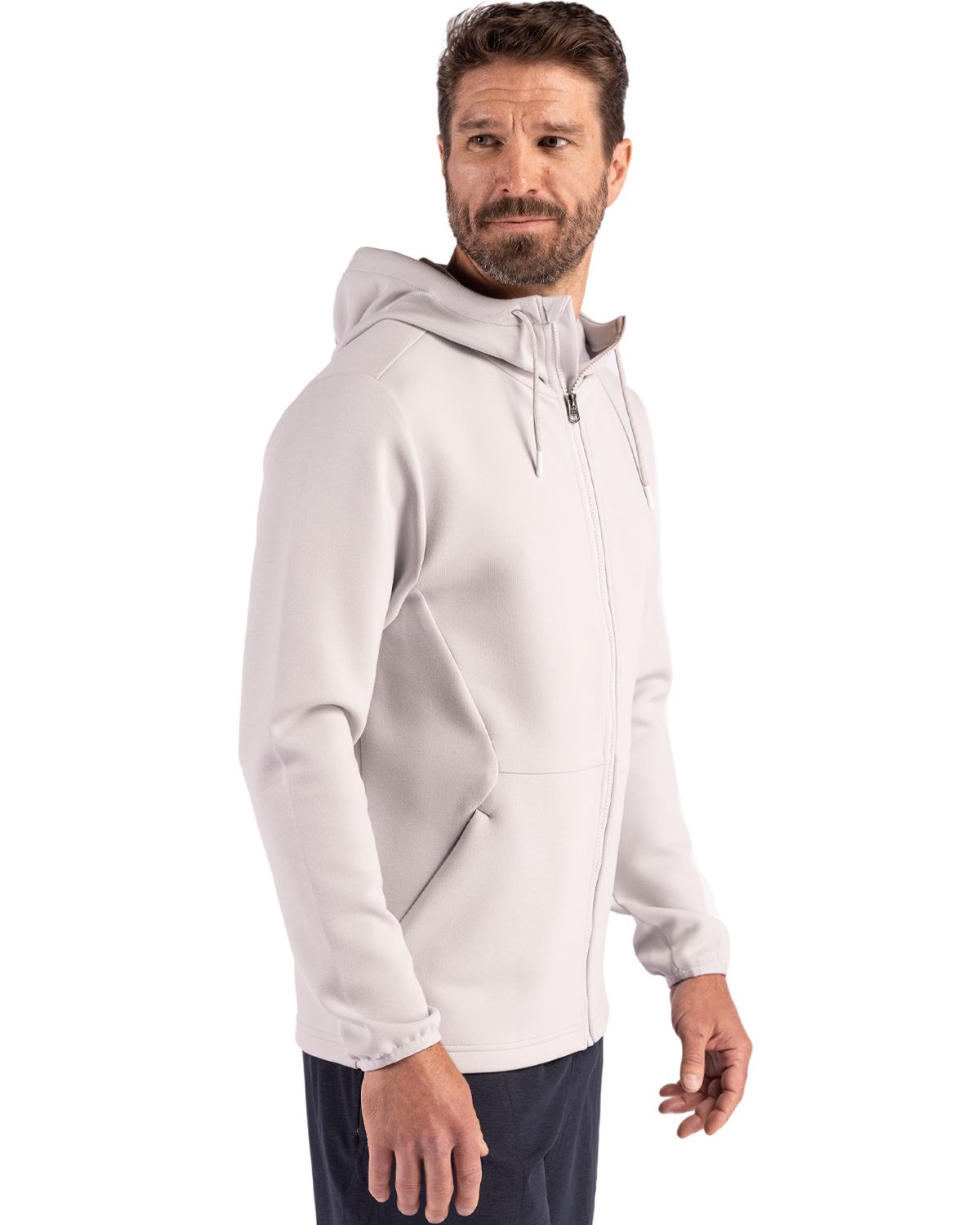 Cutter & Buck Men's Roam Recycled Buttery-Soft Knit Full Zip Hooded Jacket-6