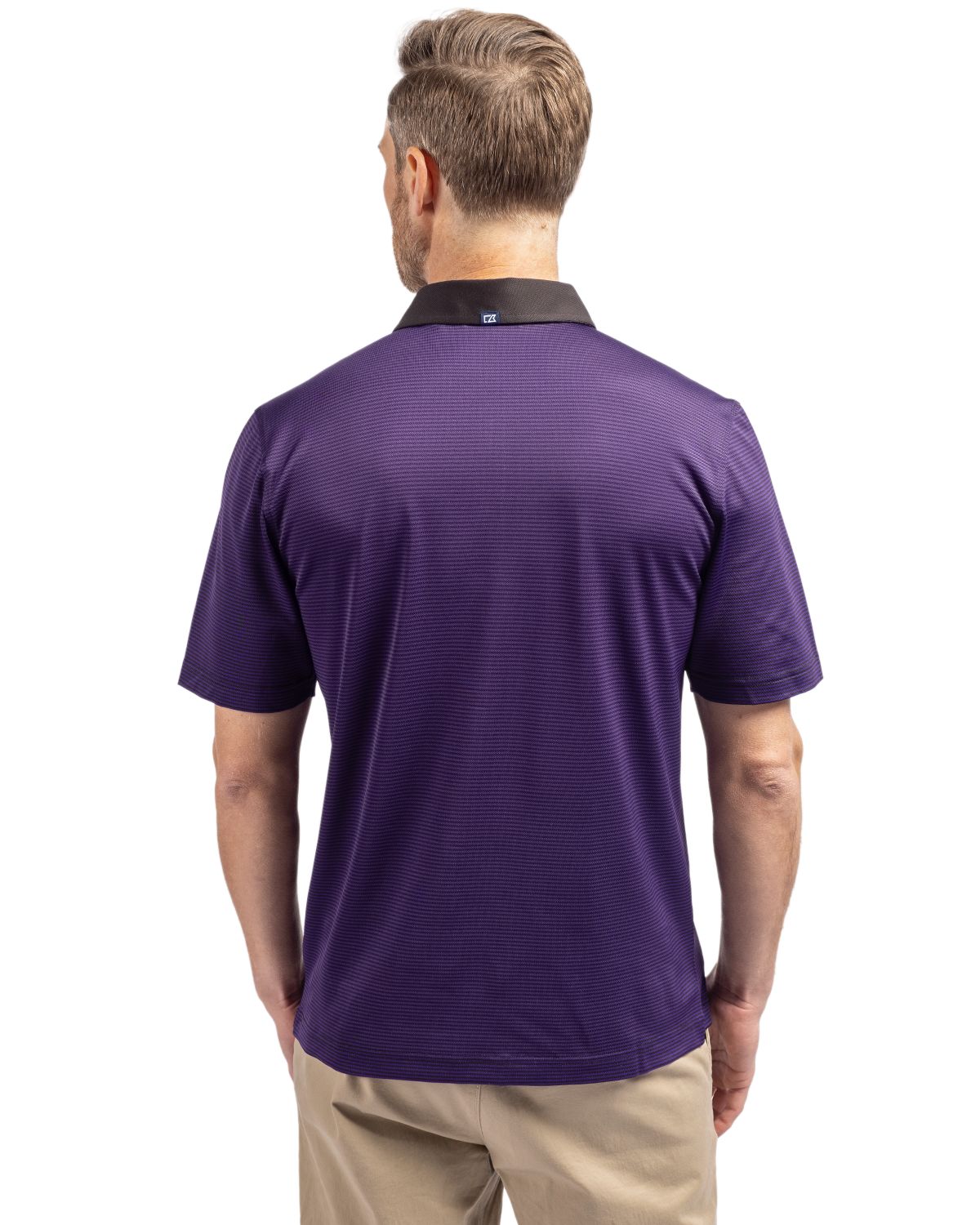 Cutter & Buck Men's Virtue Recycled Micro Stripe Featherlight Pique Polo-2