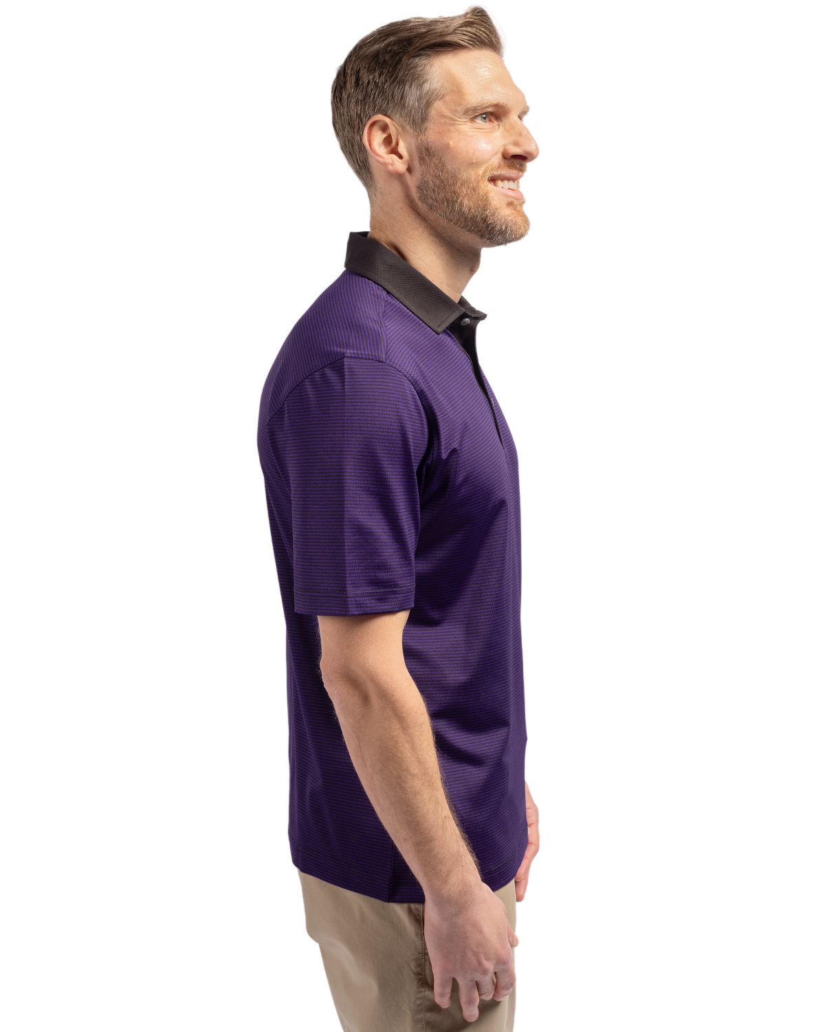 Cutter & Buck Men's Virtue Recycled Micro Stripe Featherlight Pique Polo-3