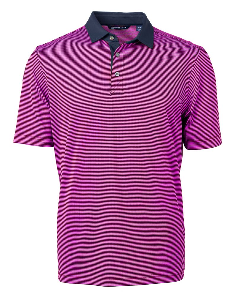Cutter & Buck Men's Virtue Recycled Micro Stripe Featherlight Pique Polo-2