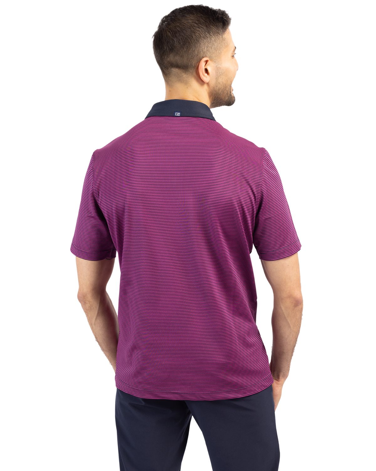 Cutter & Buck Men's Virtue Recycled Micro Stripe Featherlight Pique Polo-6