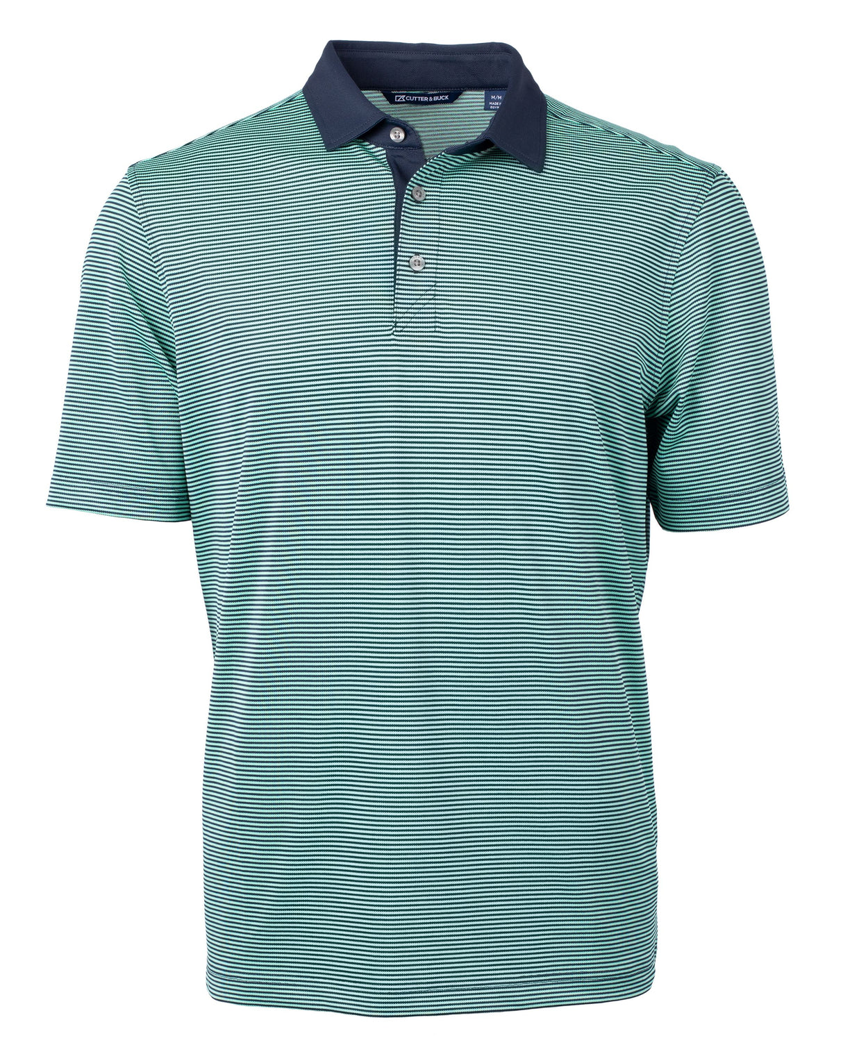Cutter & Buck Men's Virtue Recycled Micro Stripe Featherlight Pique Polo-1