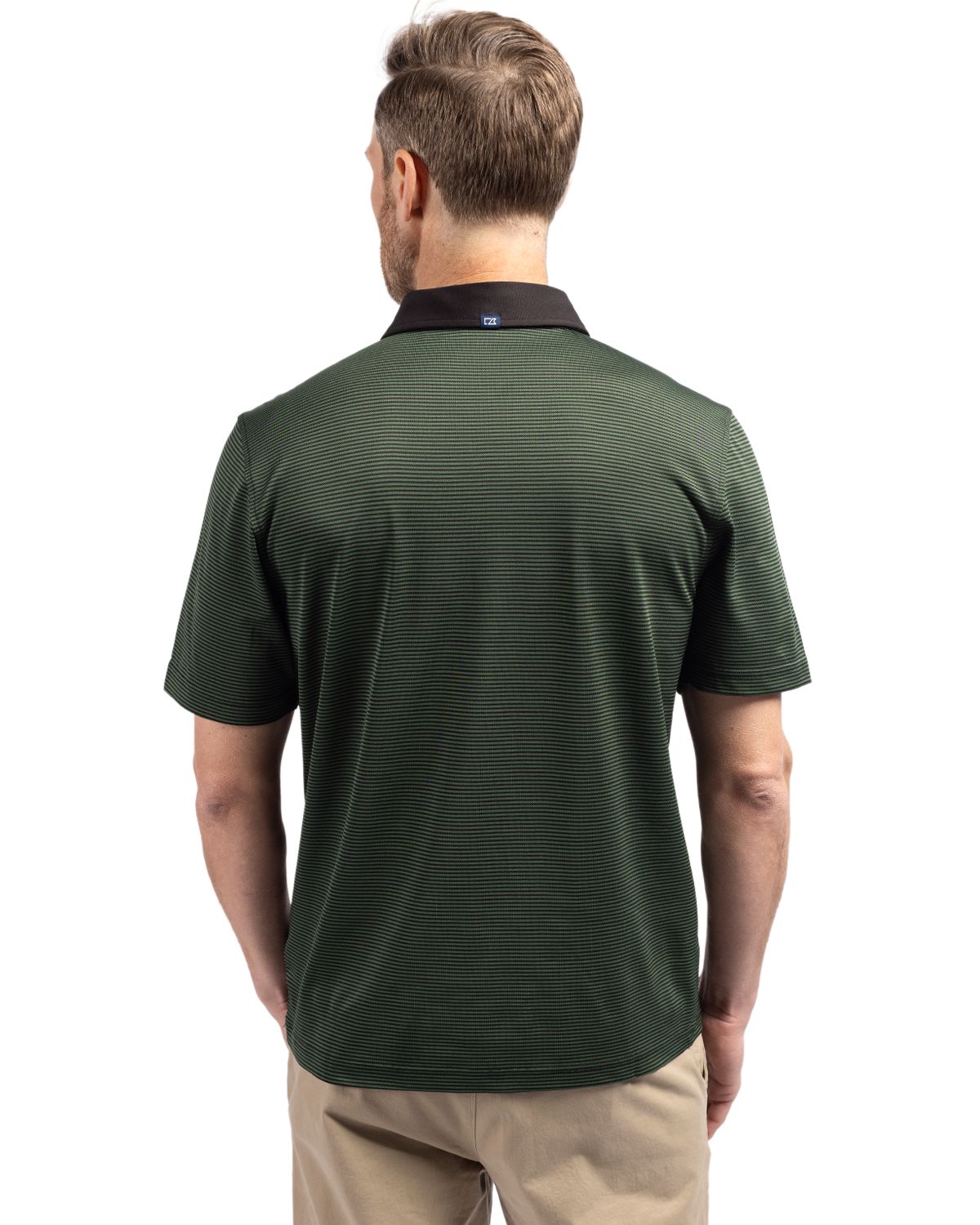 Cutter & Buck Men's Virtue Recycled Micro Stripe Featherlight Pique Polo-5