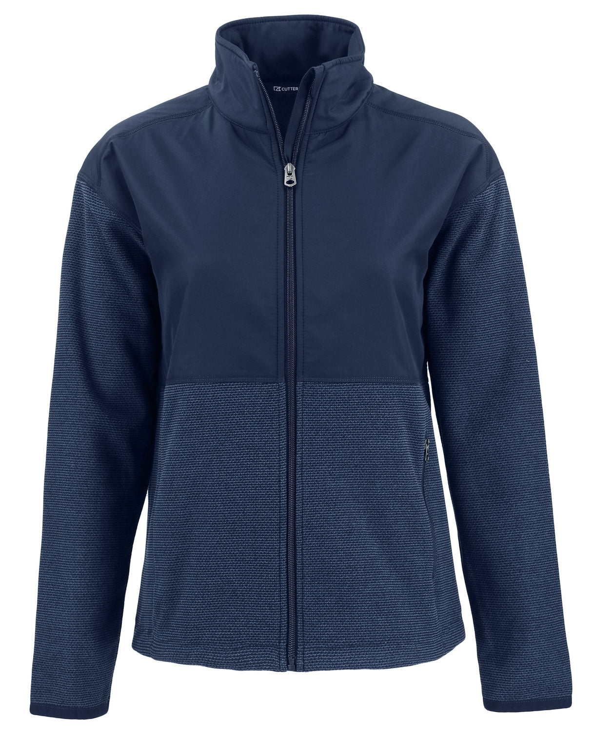 Cutter & Buck Women's Hunts Point Recycled Fleece Hybrid Full Zip Jacket-1