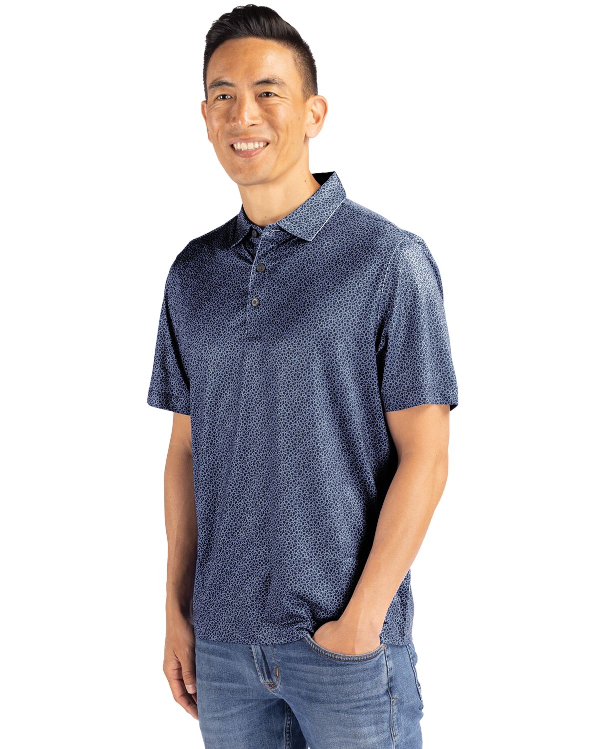 Cutter & Buck Men's Pike Recycled Pebble Print Polo-6