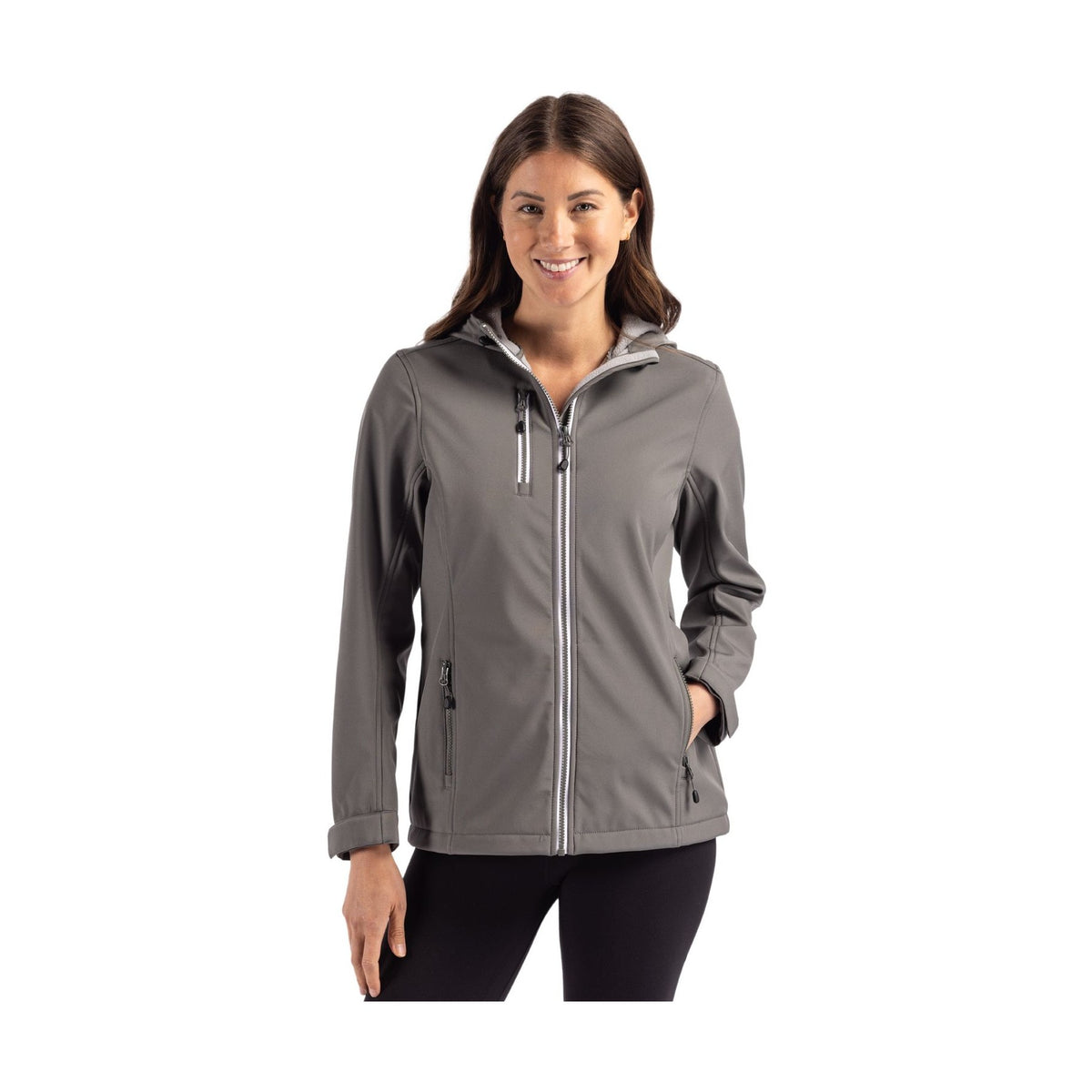Clique Women's Telemark Recycled Stretch Softshell Full Zip Hooded Jacket-1