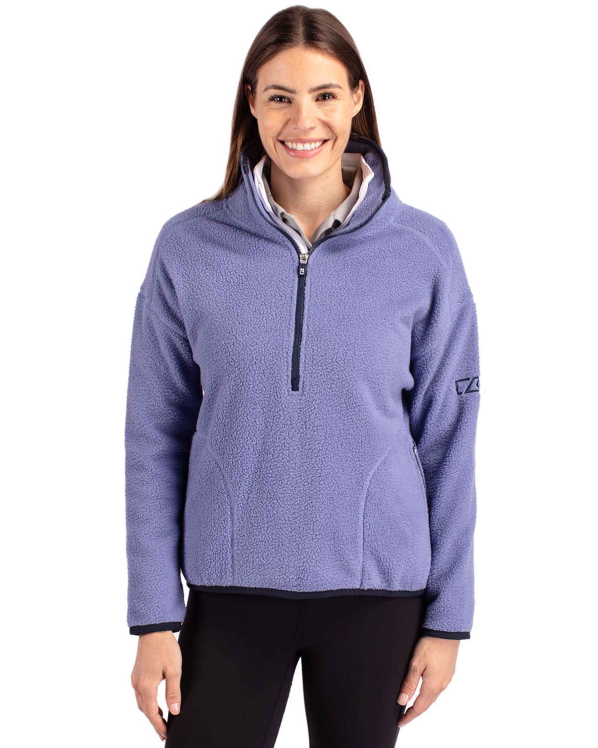 Cutter & Buck Women's Cascade Epic Comfort Recycled Sherpa Fleece Pullover Jacket-7