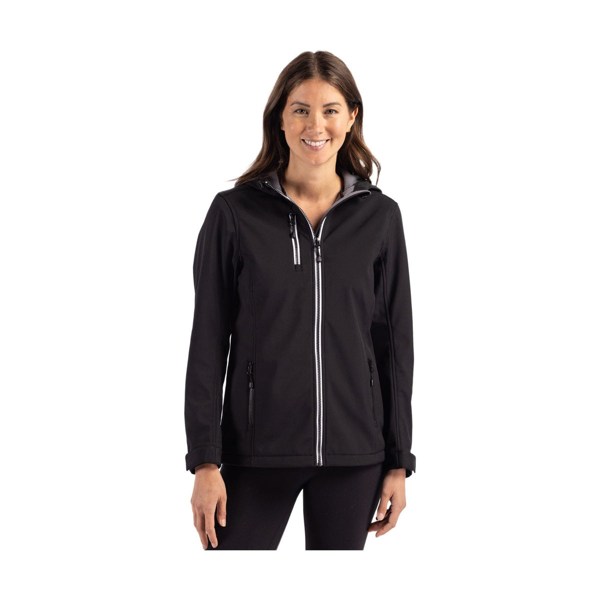 Clique Women's Telemark Recycled Stretch Softshell Full Zip Hooded Jacket-1